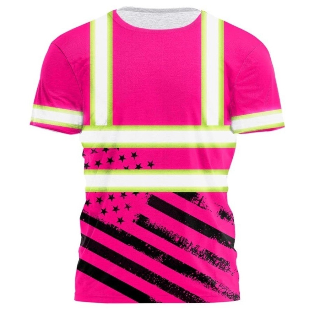 Hivis Custom Us Flag High Visibility Reflective Shirt Unisex. 3xl NWT